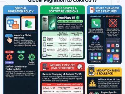 OnePlus To ColorOS 17 Migration: List Eligible Devices & Changes