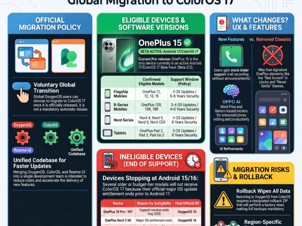 OnePlus To ColorOS 17 Migration: List Eligible Devices & Changes