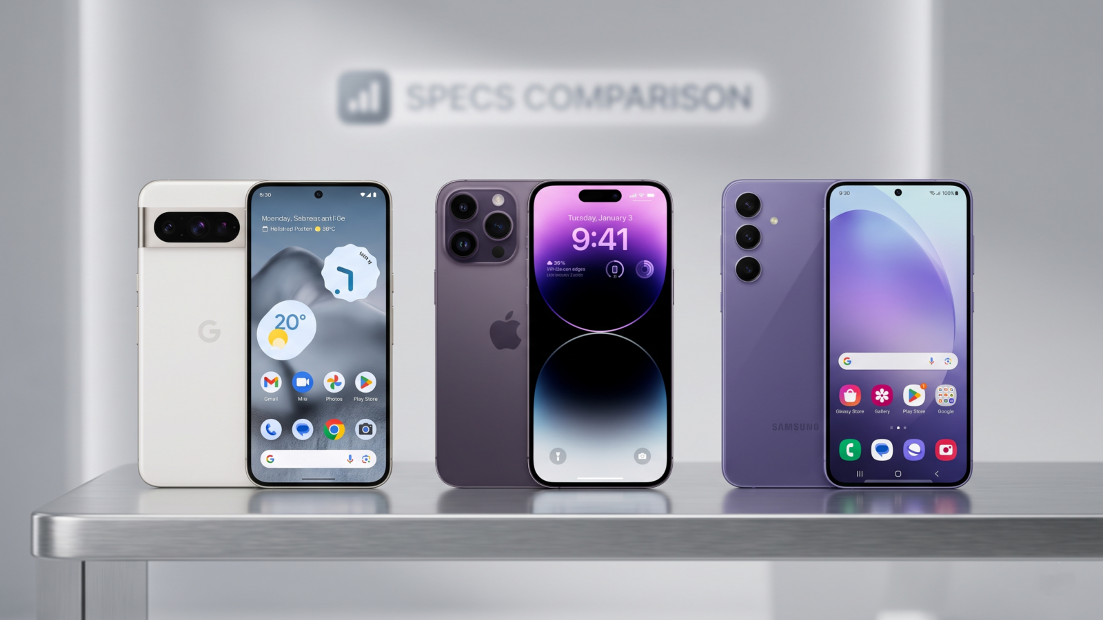 Pixel 11 Pro vs iPhone 17 Pro vs Galaxy S26 Plus Specs Comparison